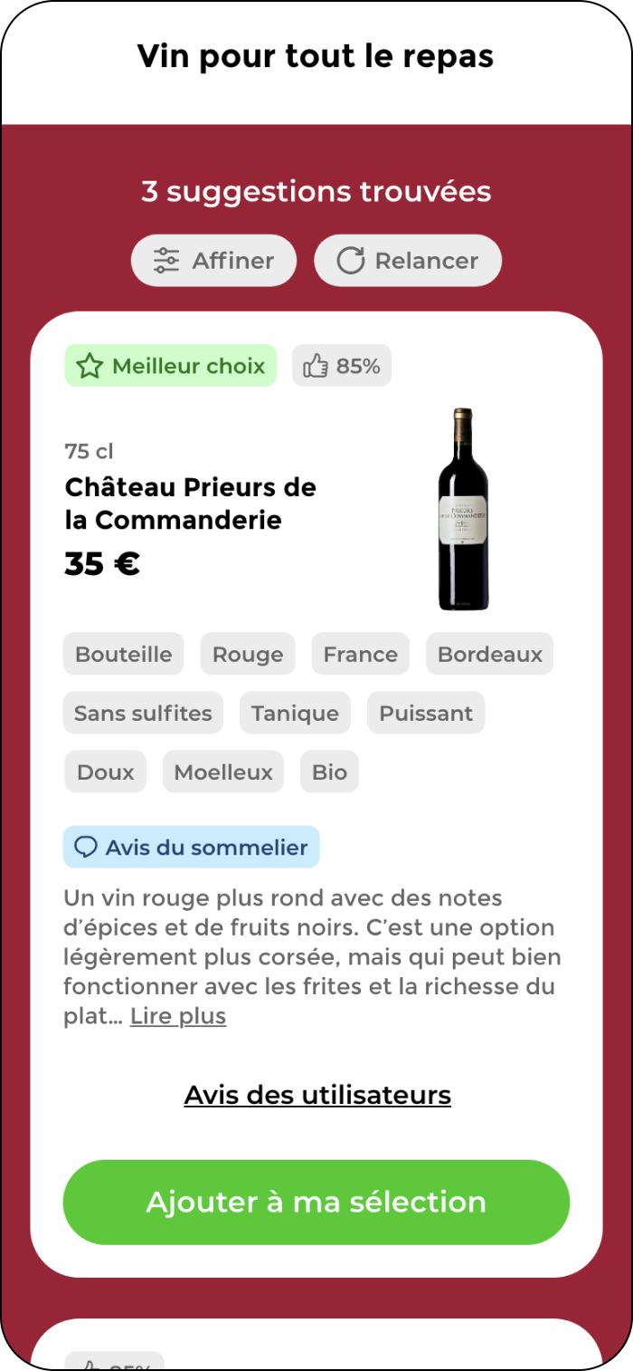 Aisommelier - Choisissez le vin idéal